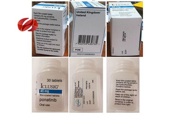 ICLUSIG 45 mg (30 comprimidos). Número de lote: PR072875